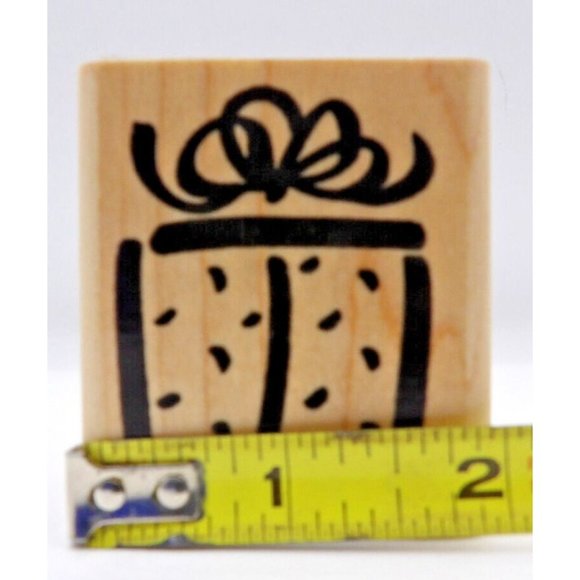 Stamp, Wooden Rubber, Birthday Present ©1995 Stampin Up! 2 1/4 x 2" - Picture 2 of 4